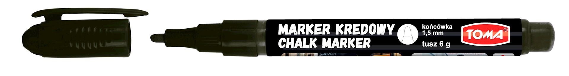 

Marker kredowy cienki 1,5mm Czarny Fine Toma