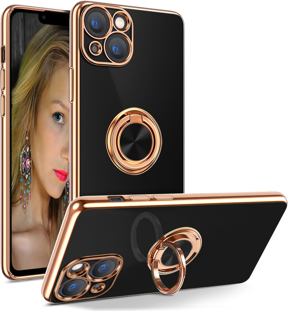 

Etui Silicone Ring Szkło 9H do Apple iPhone 14