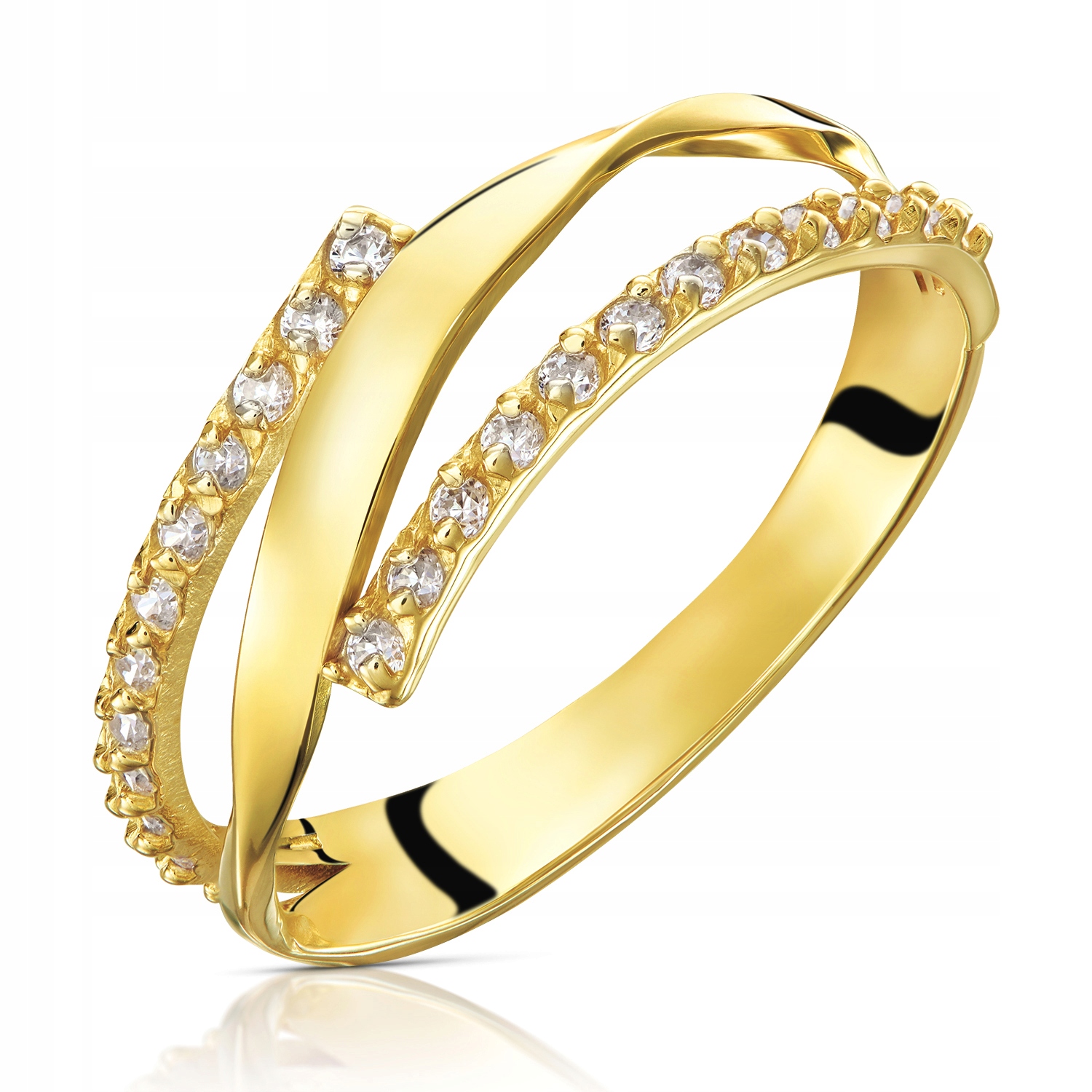 

Złoty Pierścionek Zaręczynowy 333 8K Cyrkonia r11