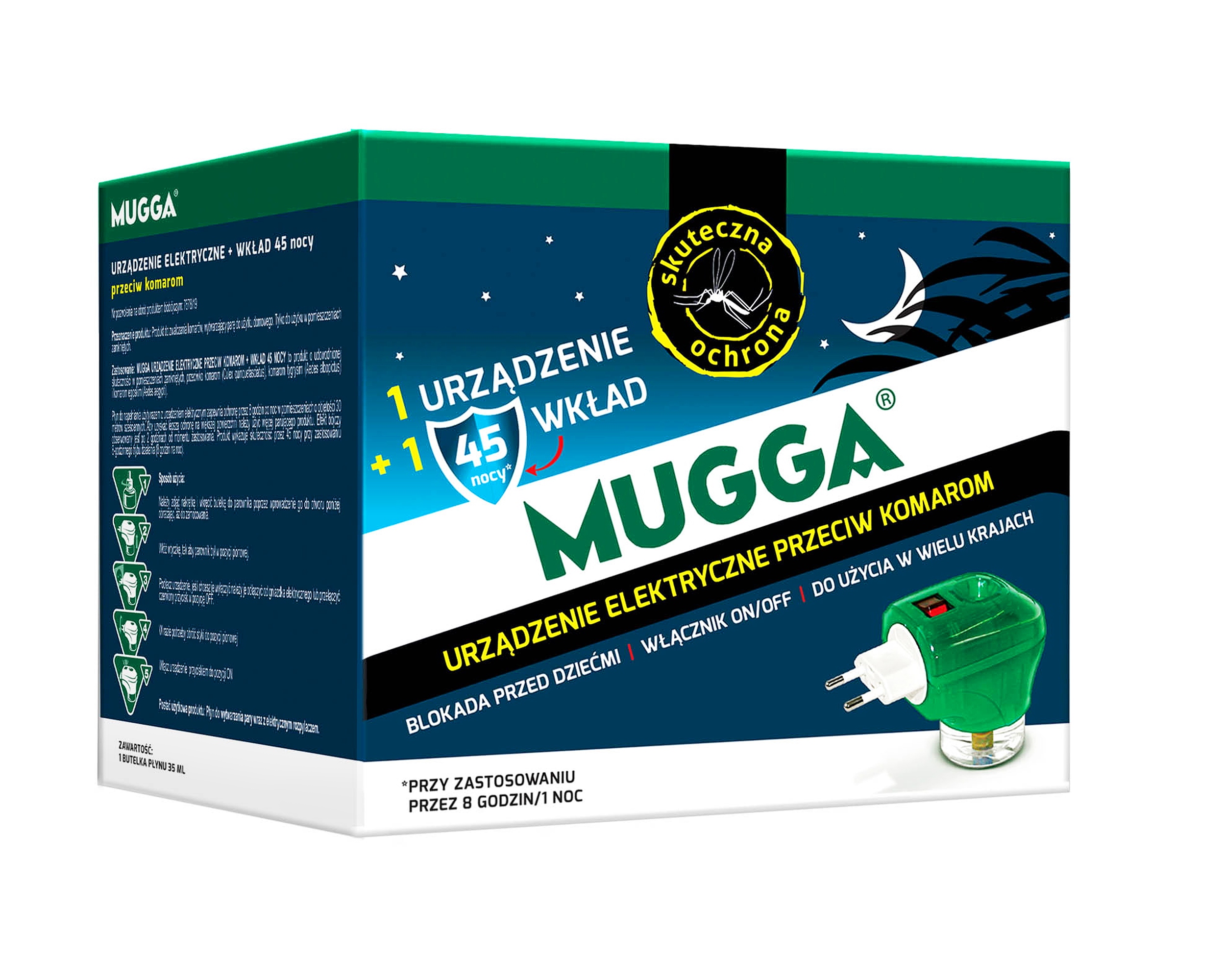 ELEKTRO WKŁAD ELEKTROFUMIGATOR DO GNIAZDKA NA KOMARY PRZECIW KOMAROM MUGGA Kod producenta Na komary