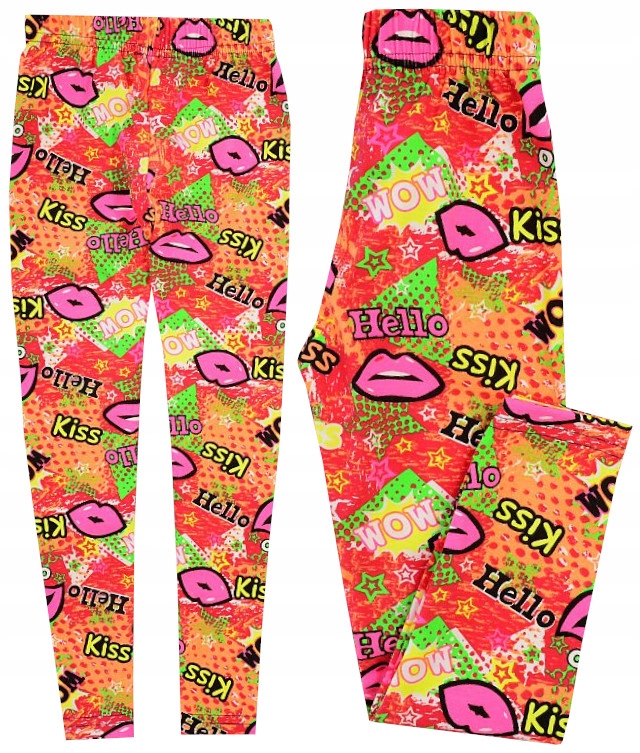 

Getry Legginsy Kolorowe Neonowe usta 128 H001C
