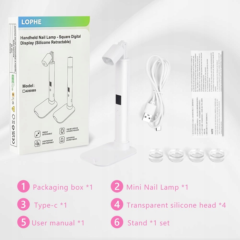 LOPHE Lampa UV LED Do Gelnokci Przenośna Mini Lampa Do Utwardzania Paznokci — miniatura 7