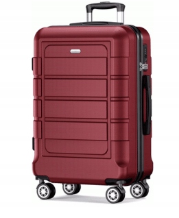 Showkoo tvrdý kufr Pc+abs Tsa L 63L, lehký, na kolečkách, bordó