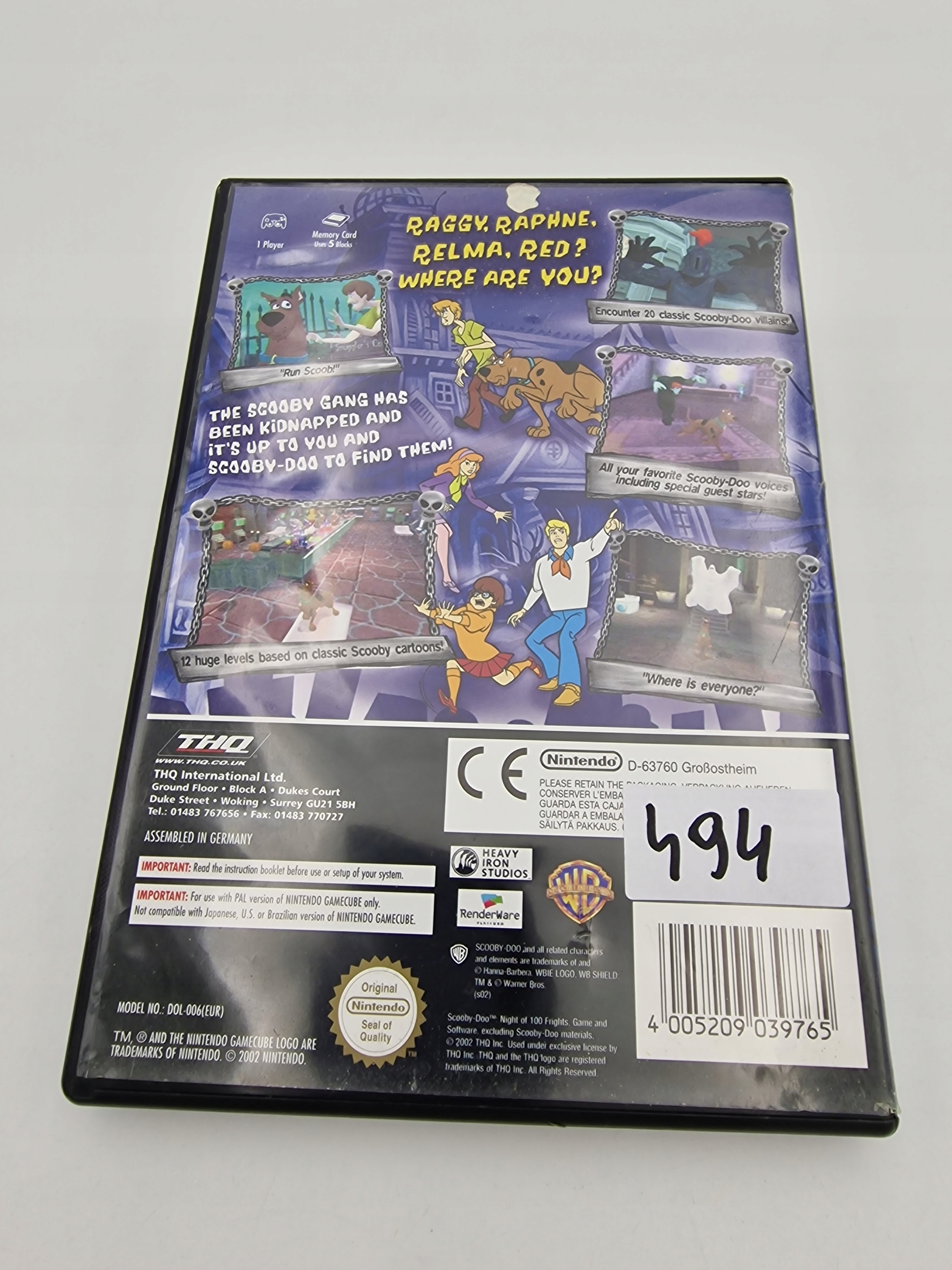 NINTENDO GAMECUBE SCOOBY DOO NIGHT OF 100 FRIGHTS Platforma Nintendo GameCube