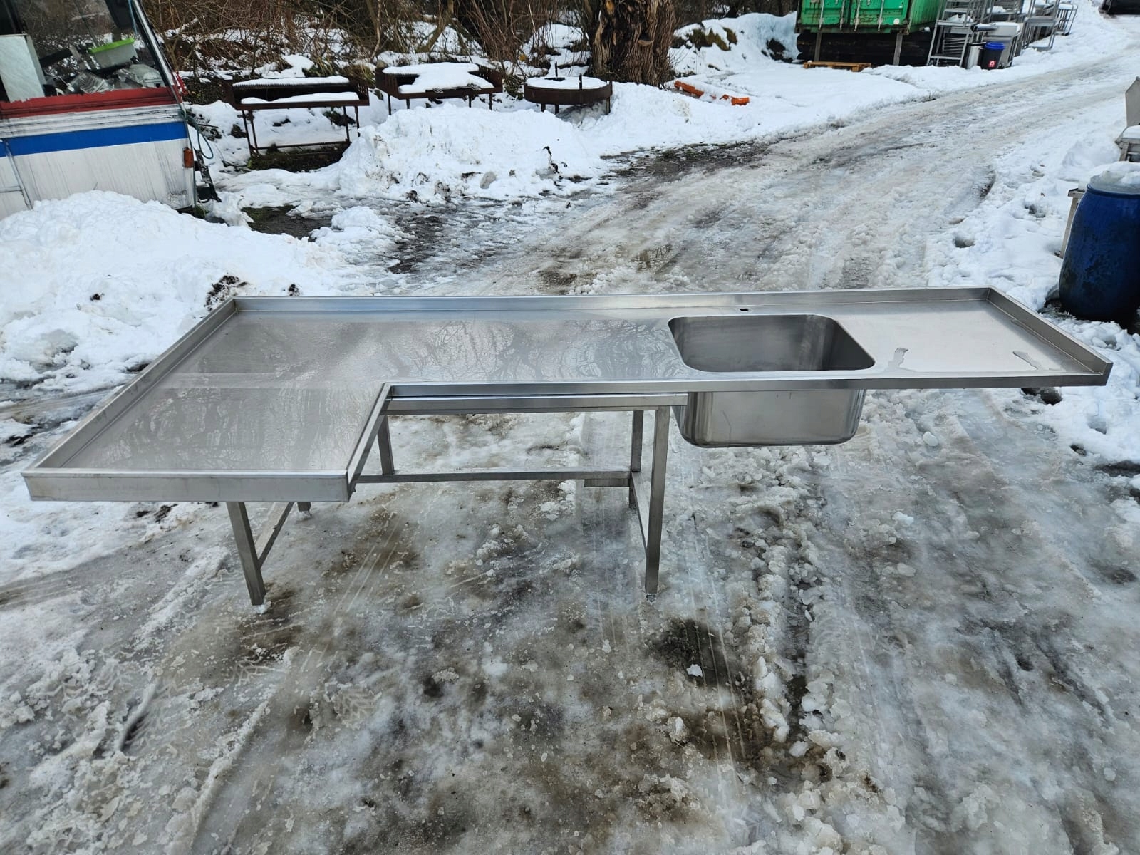 Blat narożny ze zlewem 285 cm x 126.5 cm - GRUBA STAL Kod producenta 120/126,5