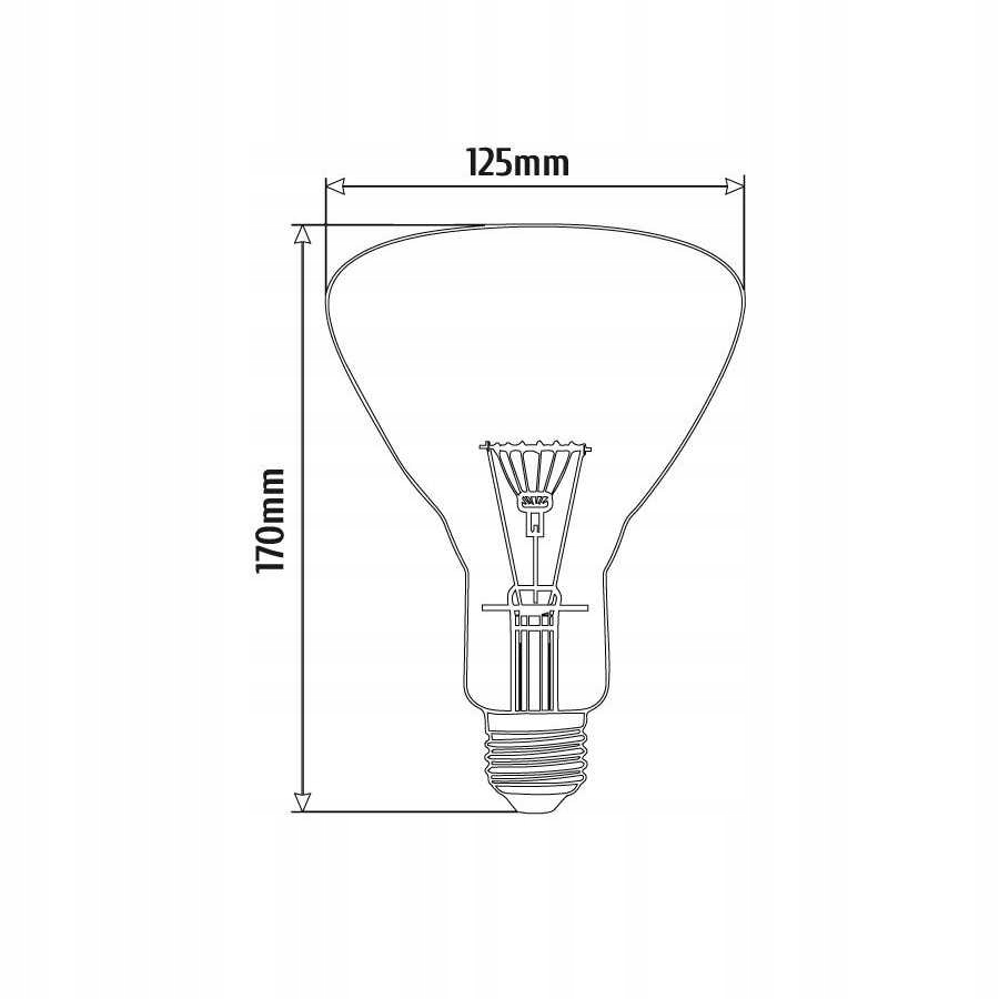 Лампа розжарювання, нагрівальна лампа KWOKA E27 175 Вт, код виробника INQ-PR03