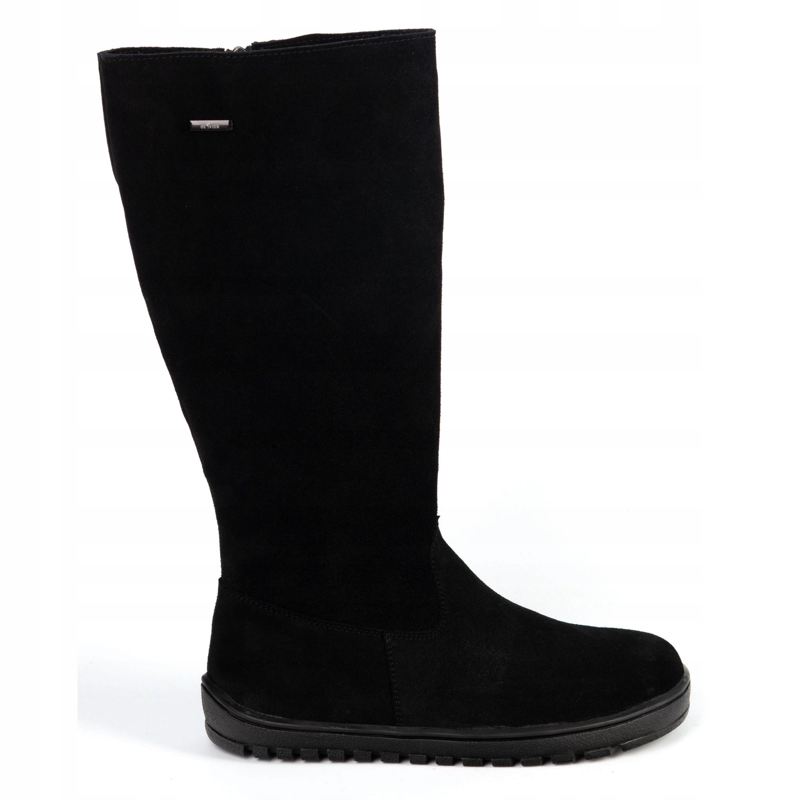 Dámské barefoot kožené kozačky Olivier Hazel černé velurové 43