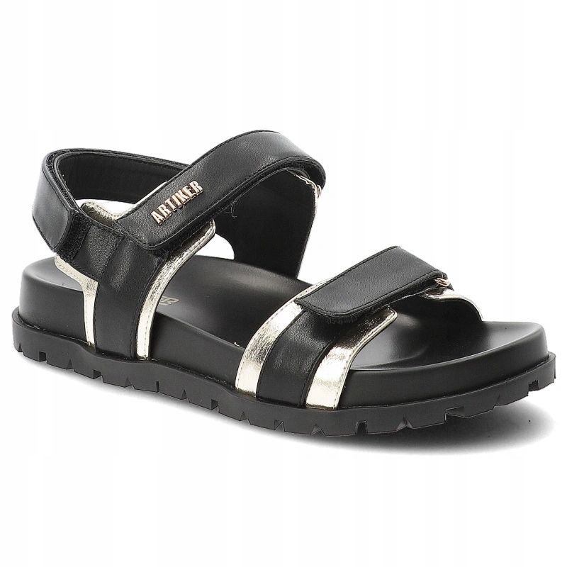 Dámské sandály Artiker kožené 58C0252 Black/Gold