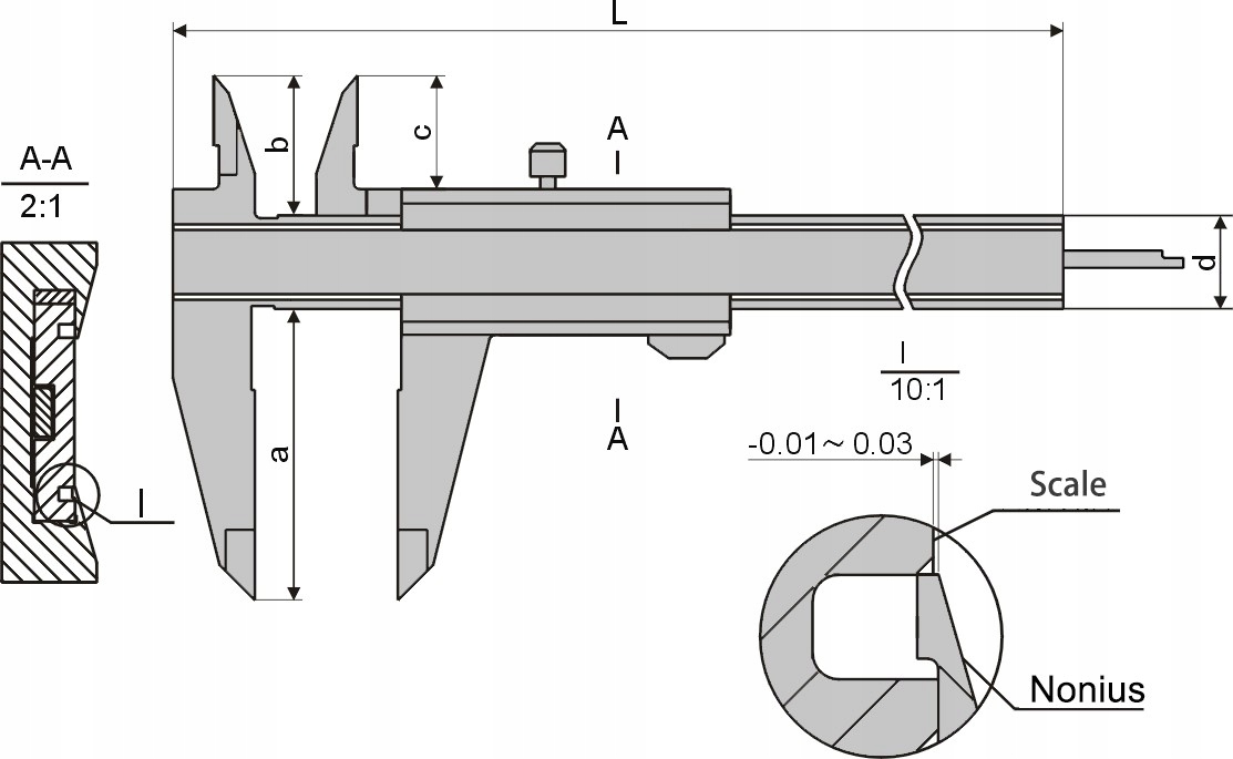 SUWMIARKA ANALOGOWA MONOBLOK BEZ BŁĘDU PARALAKSY MAUa - 150 x 40 / 0.05 mm Marka Gimex