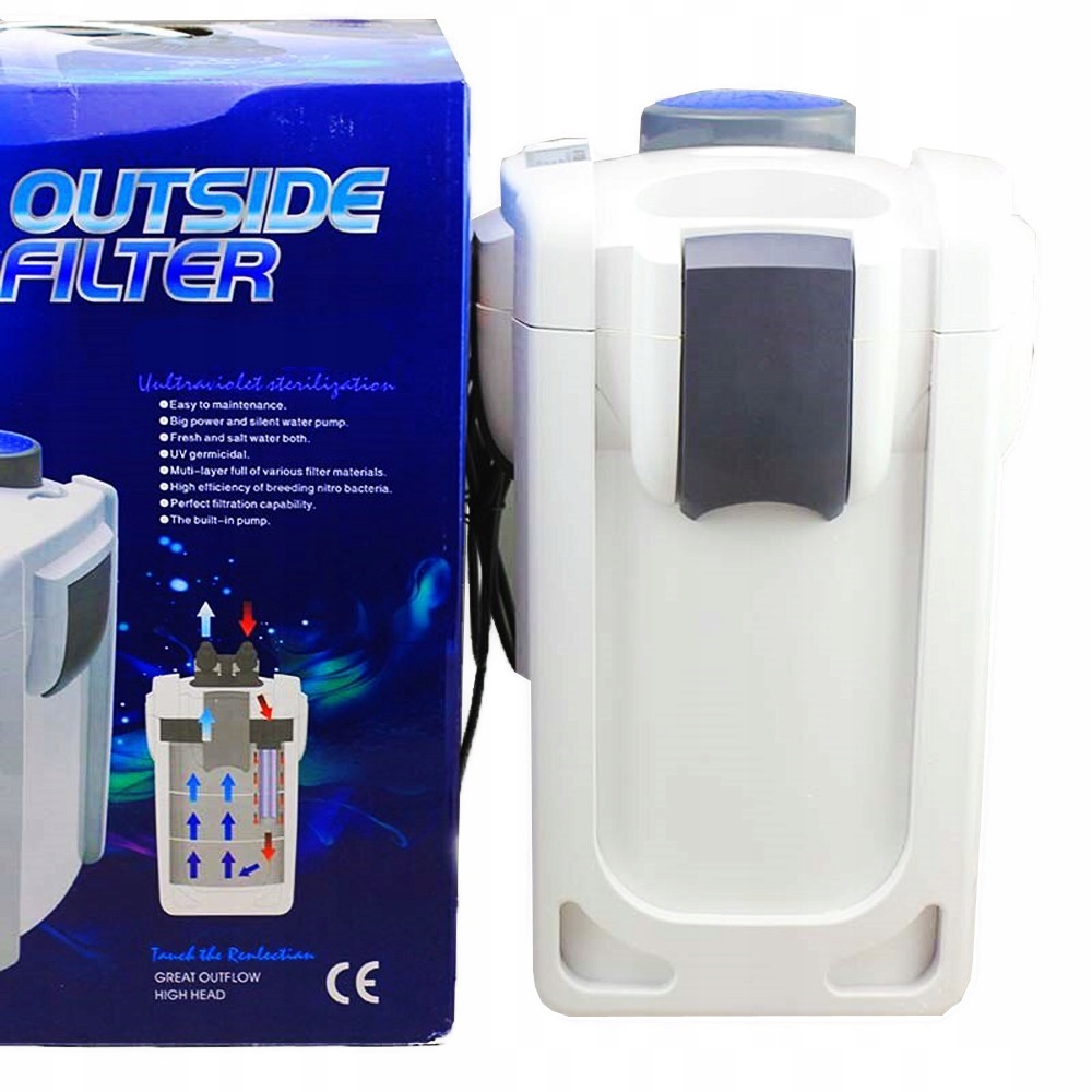Fultr Kubełkowy Sunsun Uv-c Z Lampą Uv 1000L/H Do Akwarium 200L