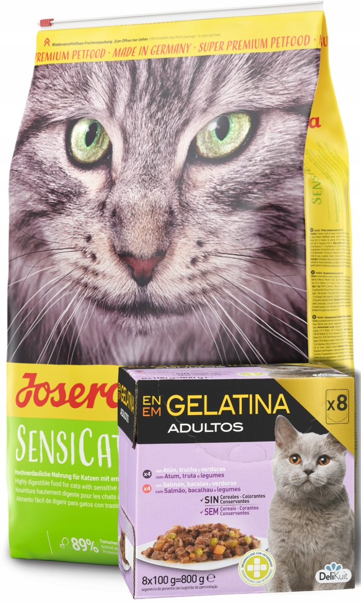 Levně Josera SensiCat 10 kg sada 8 sáčků po 100 g (4xTuňák, 4xlosos)