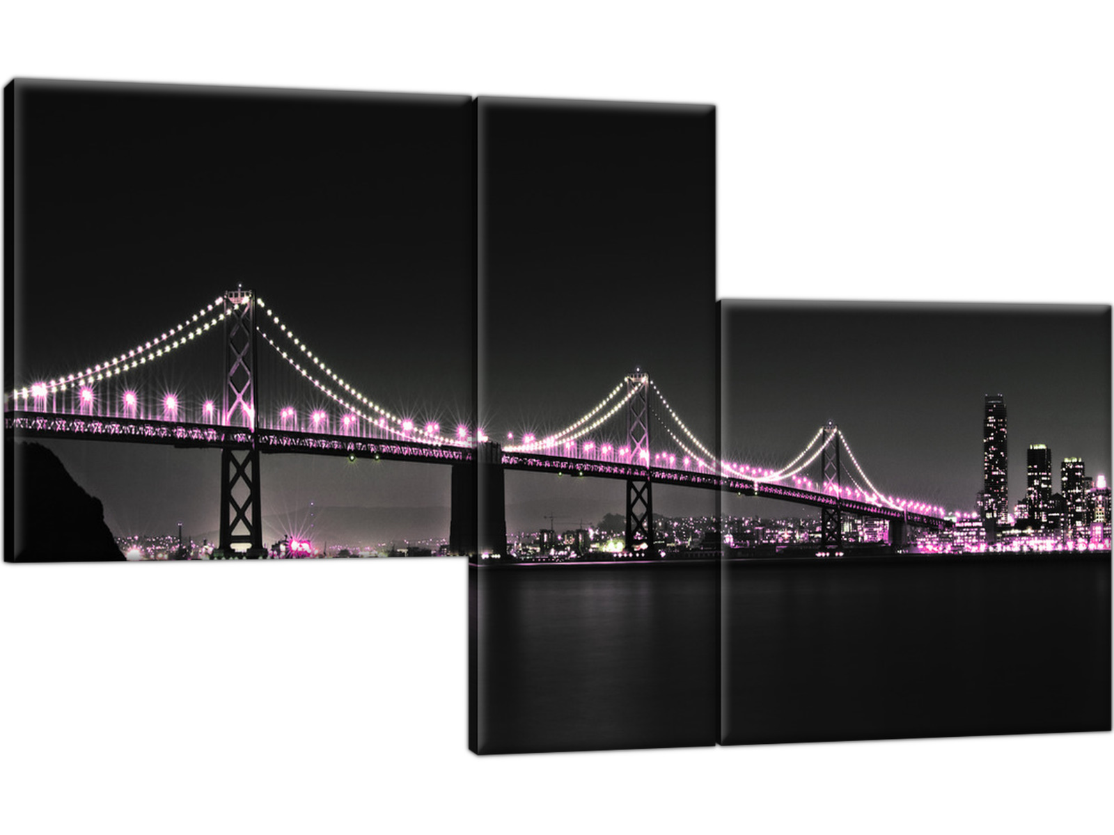 

Most Nocą San Francisco 90x50 Obraz Tryptyk Miasto