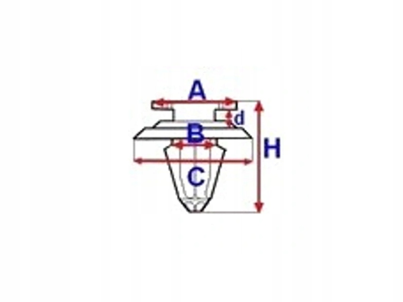 10x Spinka kołek listwy FORD TRANSIT / CUSTOM Producent części Inny