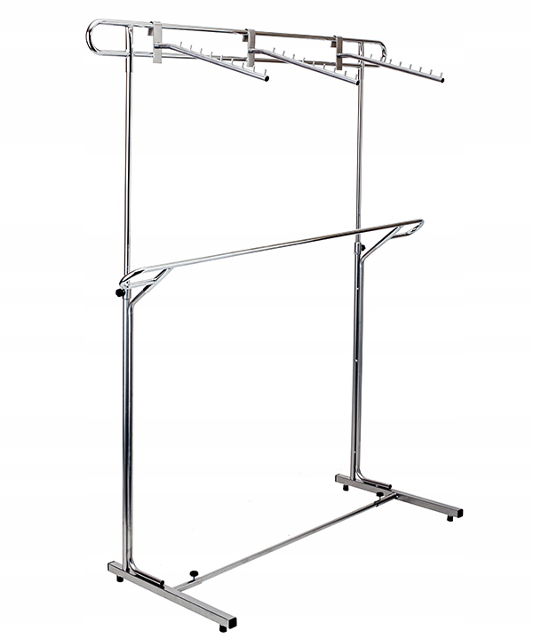 STOJAK DWUPOZIOMOWY "PUZON" WIESZAK ODZIEŻOWY h2