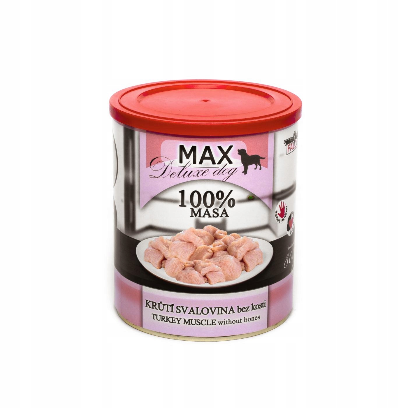 Levně Falco Max Deluxe Psí Svaly 800 g 100% konzervované maso pro psy