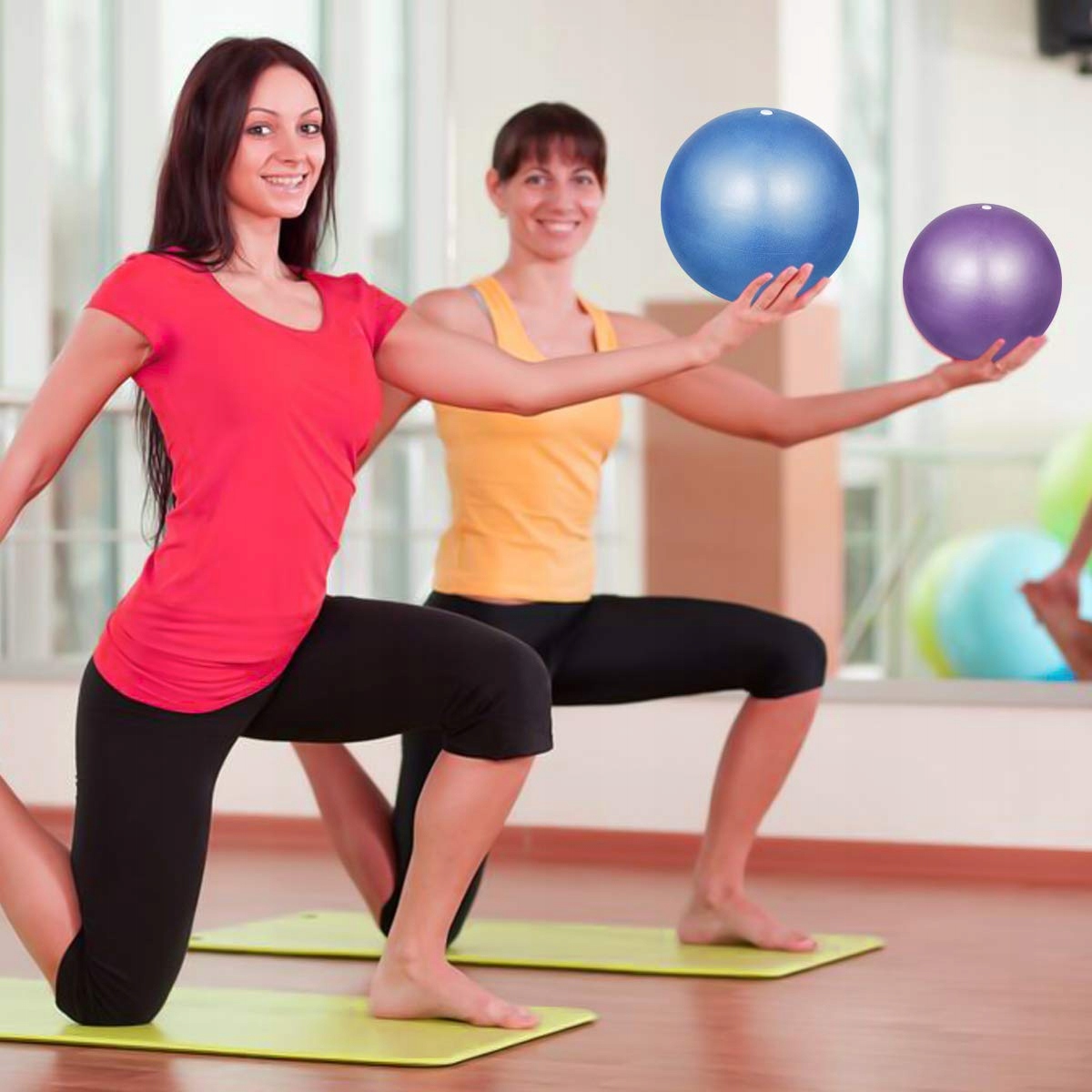 HQDEAL Zestaw 2 Piłek Pilates 23cm Antypoślizgowe Niebieska Fioletowa — miniatura 5