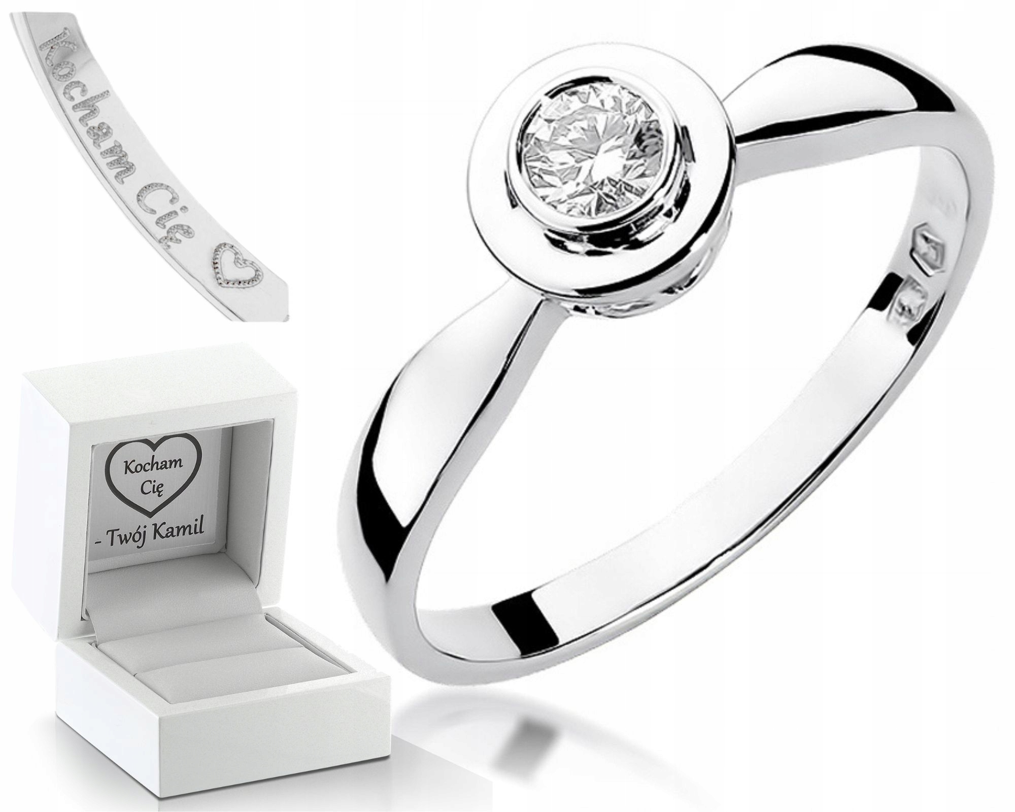 Prstýnek Brylant 0,15 Ct Bílé Zlato 585 Zásnubní Obchod Dárek