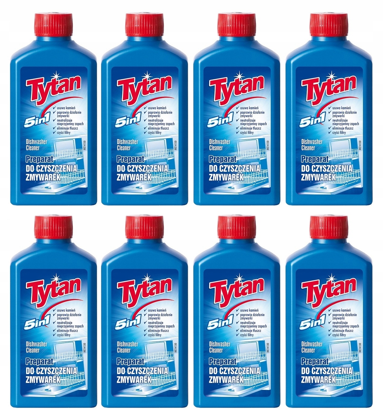 Levně 8xTYTAN Přípravek Na Čištění Myček Nádobí Tytan 5 W 1 250 ML