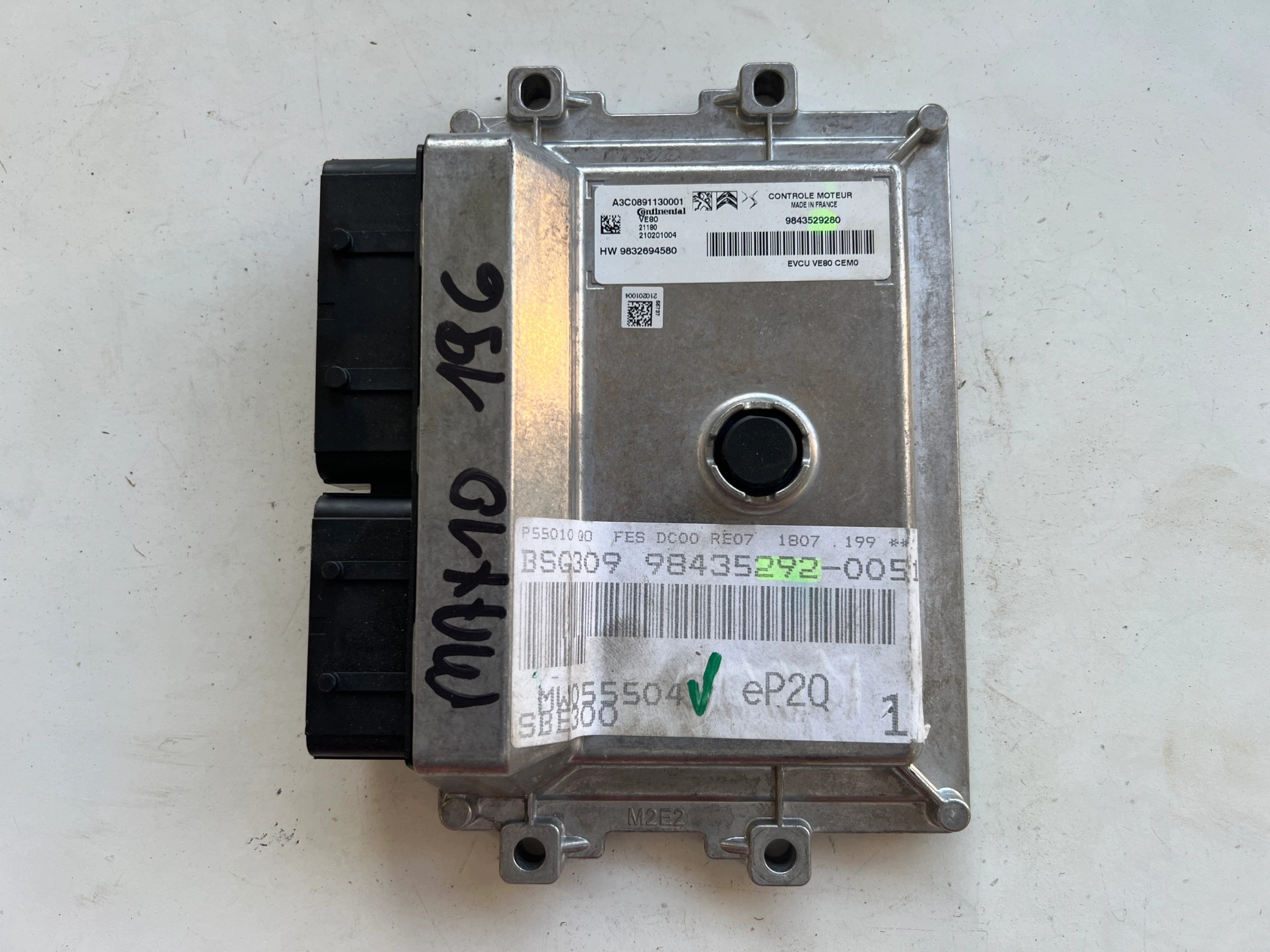 OPEL MOKKA E A3C0891130001 9843529280 9832694580 computer ECU