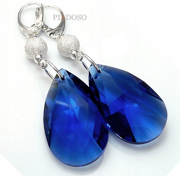 Krystaly Náušnice Sapphire Stříbro