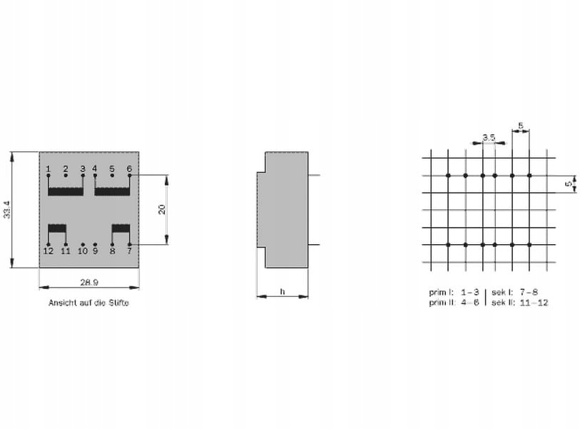 TZZB1-18 Transformator zalewany 18V-56mA, 1VA HAHN Marka Hahn