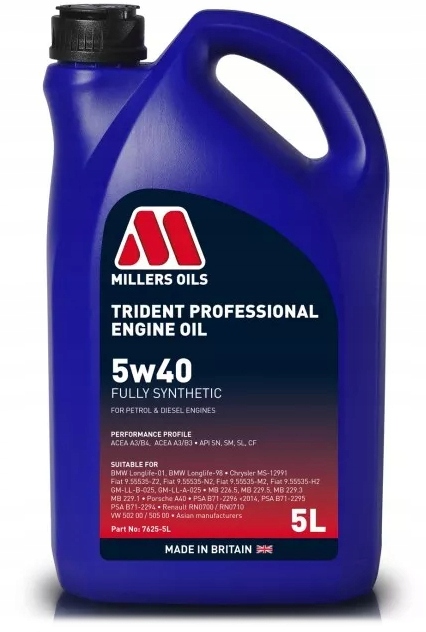 

Millers Oils Trident Professional 5W40 Olej 5L