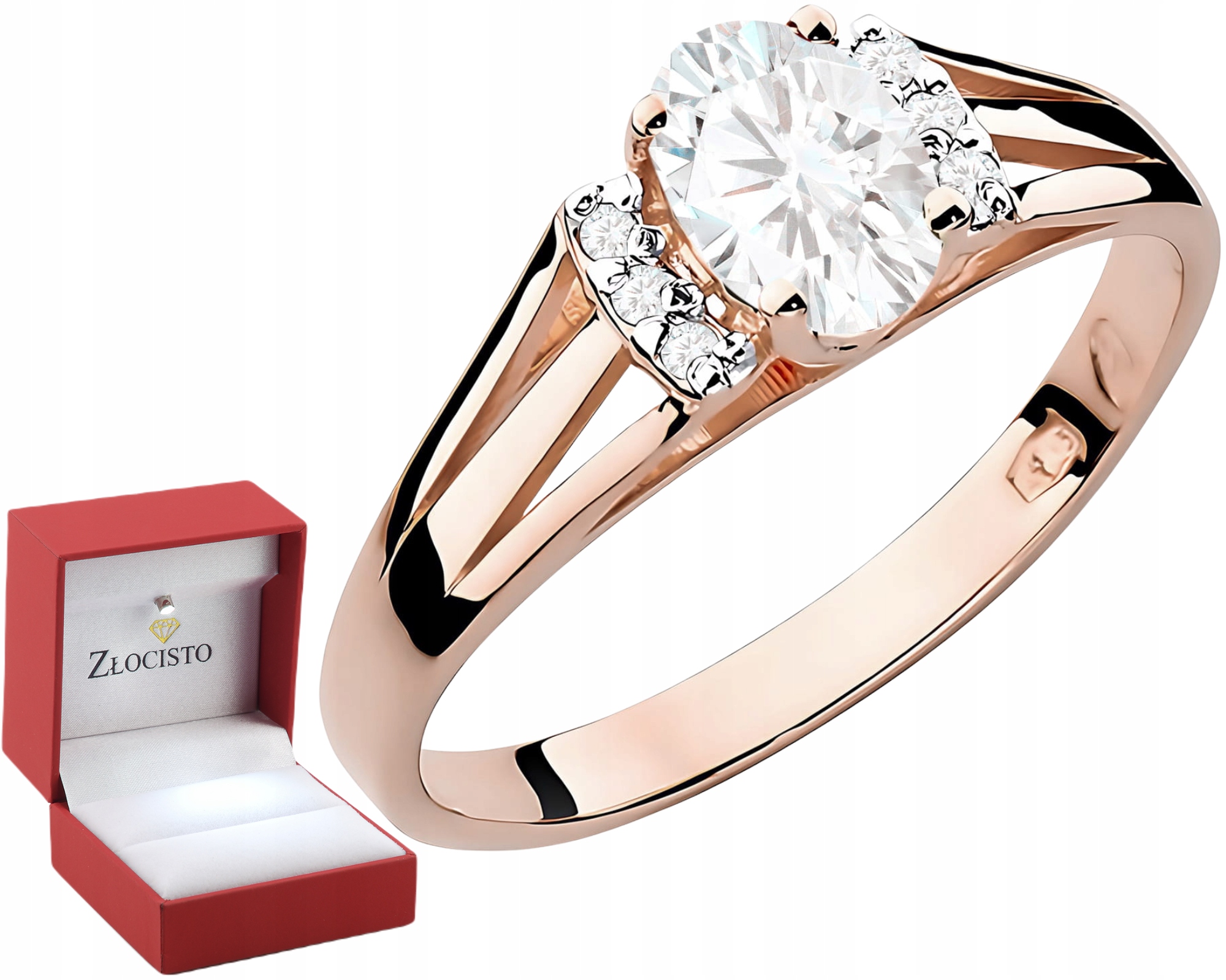 Růžové Zlato Prstýnek Diamantová Láva Jako Dárek Drť 585 14K