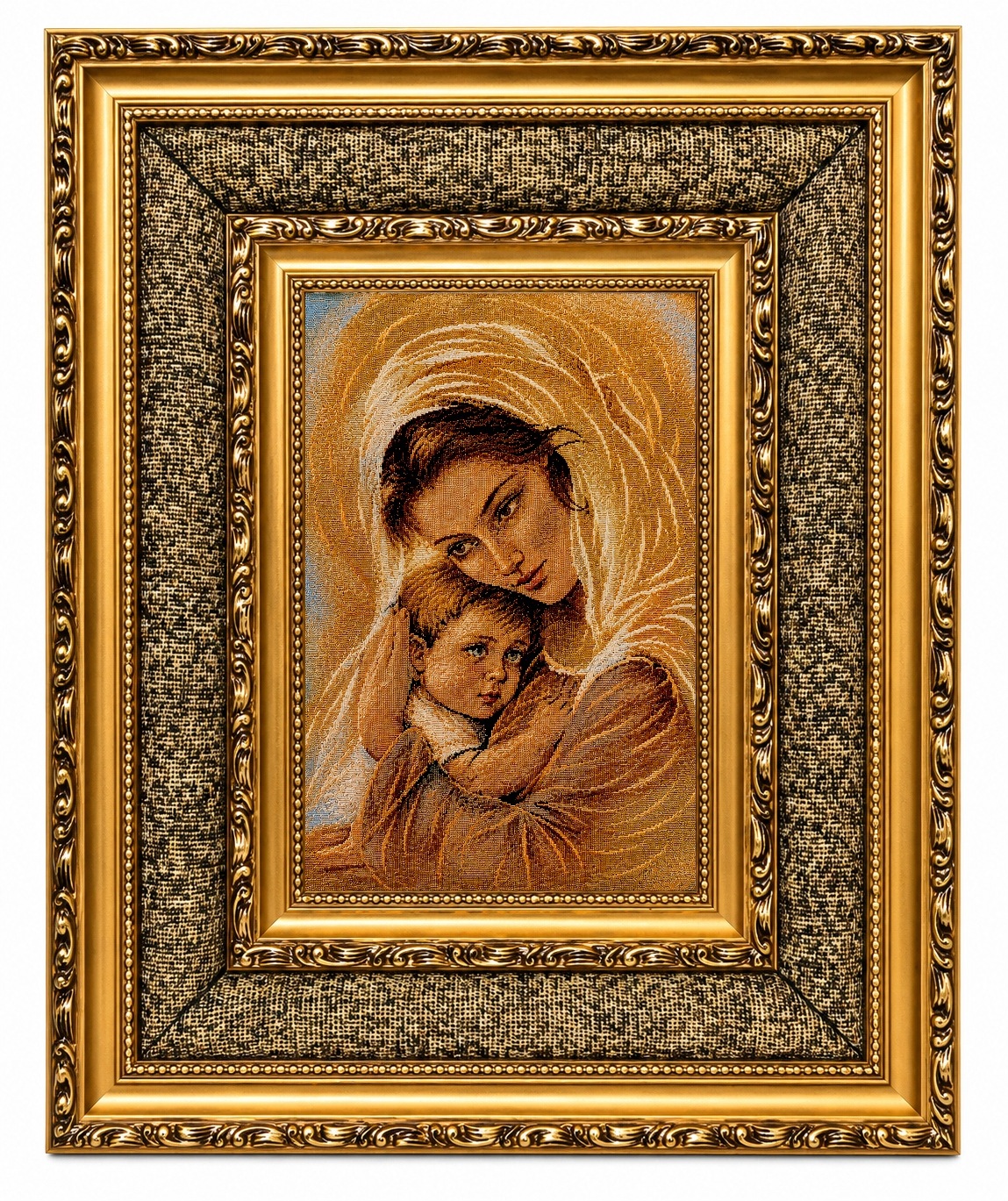 Vyšívaný obraz Panna Maria s dítětem 32x38 cm 2025D16