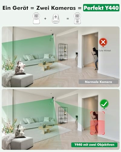 YESYAMO Kamera Wewnętrzna 4MP 360° PTZ Dualna 5Ghz WiFi Niania Audio — miniatura 2