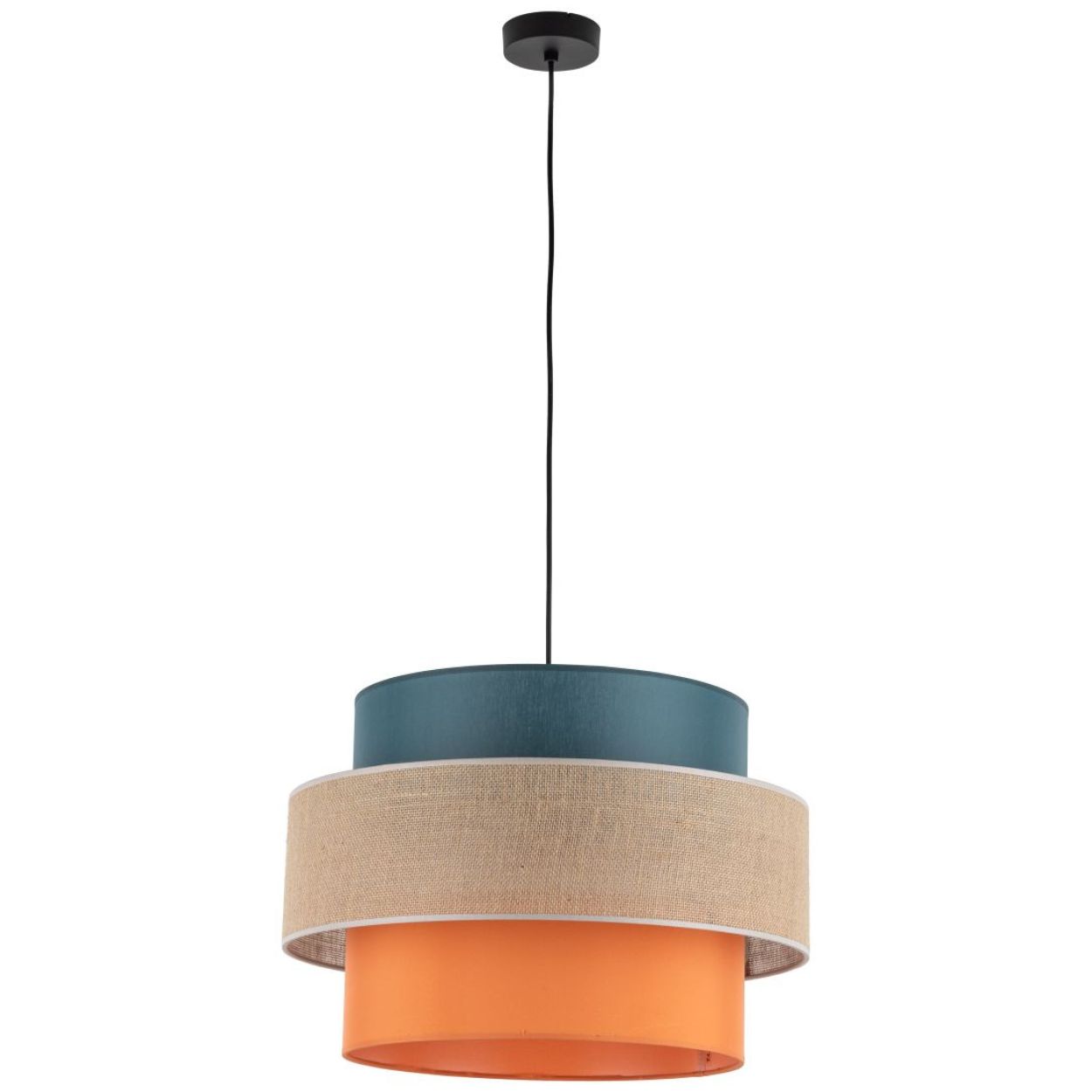 Závesná lampa Trio čierna viacfarebná 1xE27 Oranžová Modrá Štýlová