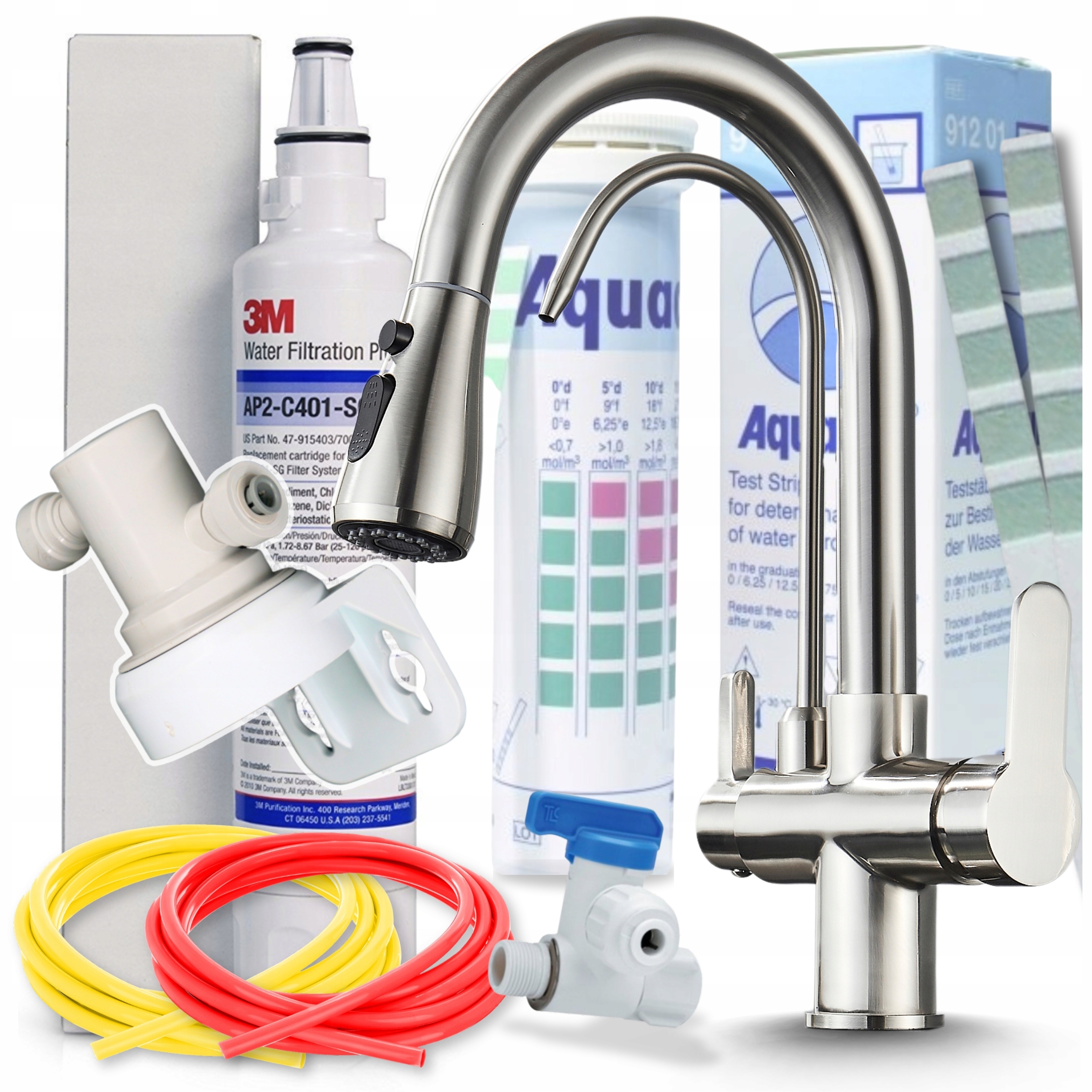 Stojaca kuchynská batéria s pohyblivou ohybnou výtokovou nádržou, kohútik do kuchyne, vodný filter