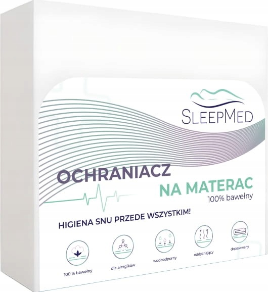 Firmowy ochraniacz na materac 100% bawełny Sleepmed 160x200 cm