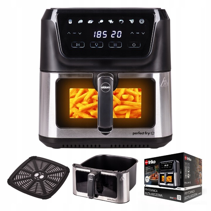 Frytkownica Beztłuszczowa Air Fryer Timer Frytkownica 1700W Duża 8L Mocna