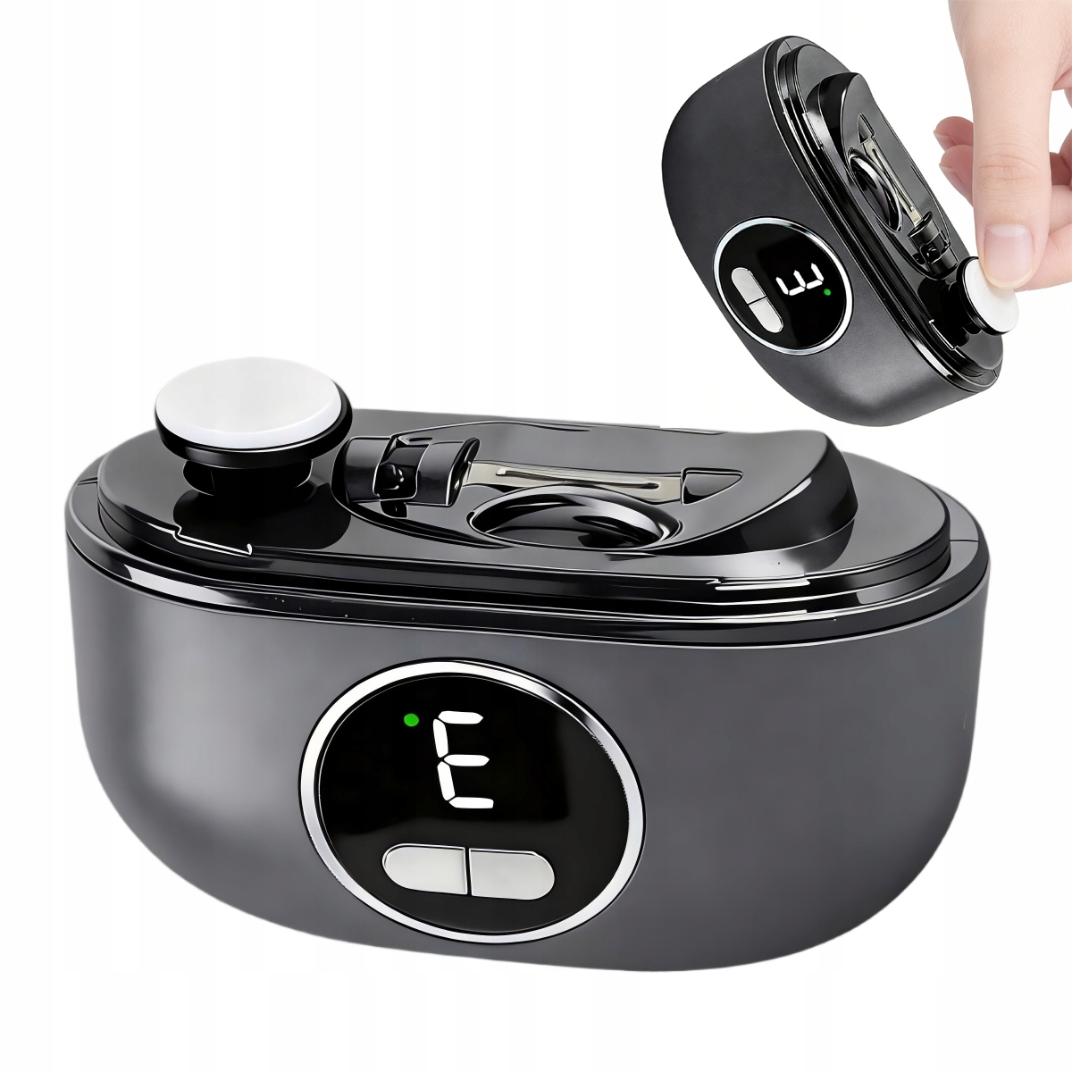 Zastřihovač Na Nehty Mini Elektrický Manikúrní S Led Osvětlením