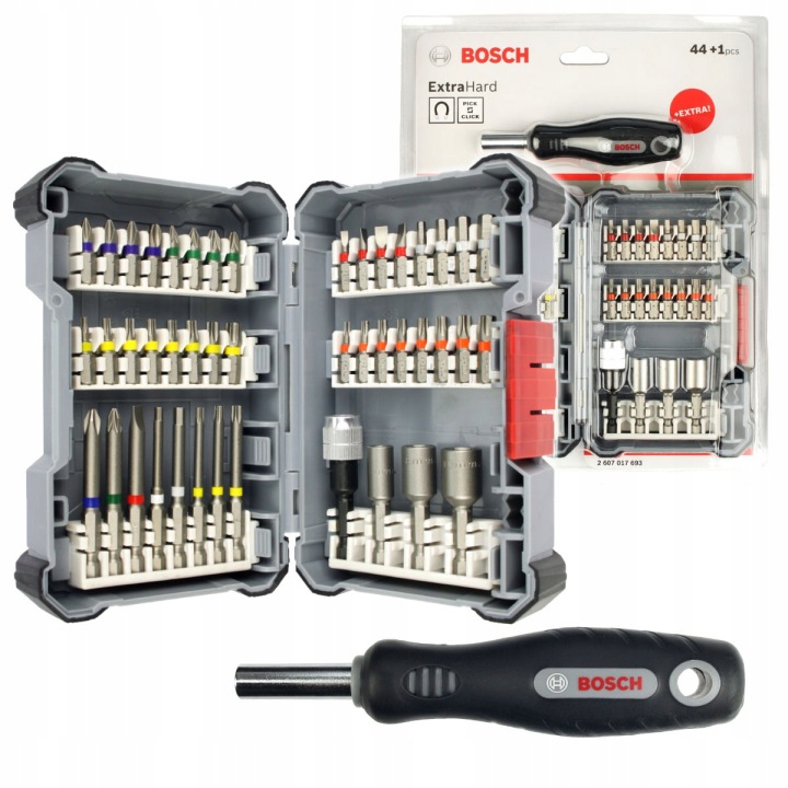Sada Bitů, Nástavců Ph, Pz, Tx S Šroubovákem Extra Hard 2607017732 Bosch