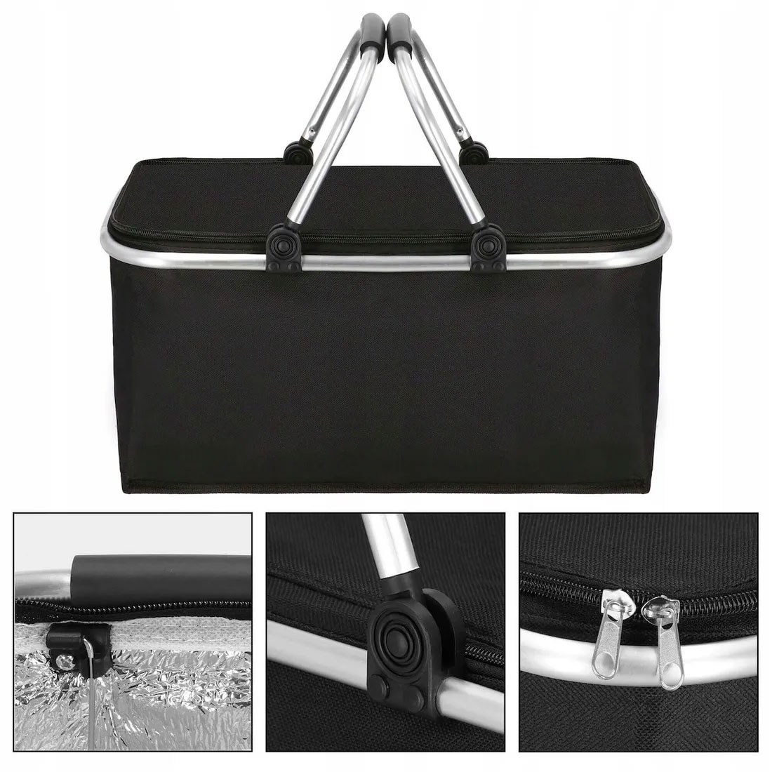 SKŁADANY KOSZ PIKNIKOWY TERMICZNY KOSZYK NA ZAKUPY Model KOSZ PIKNIKOWY TERMICZNY XXL