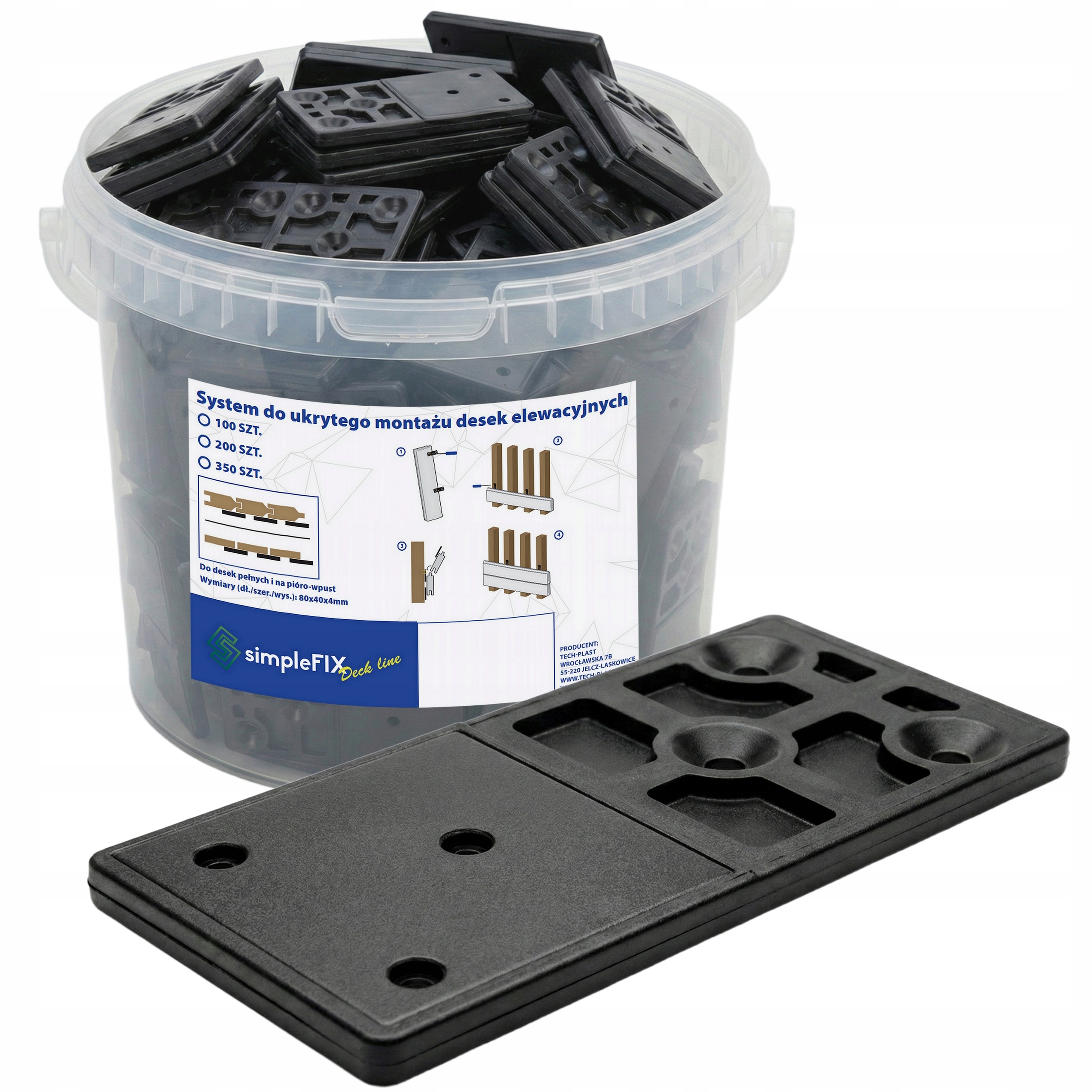 Systém Skryté Montáže Fasádních Prken, Sada 200 ks Podložek