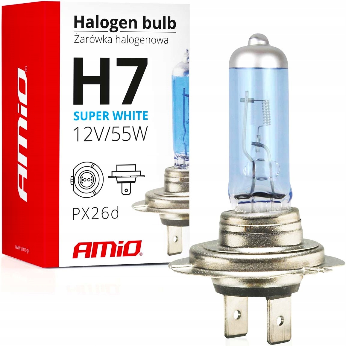 Żarówka Halogenowa H7 12V 55W filtr Uv E4 Żarówki Superwhite