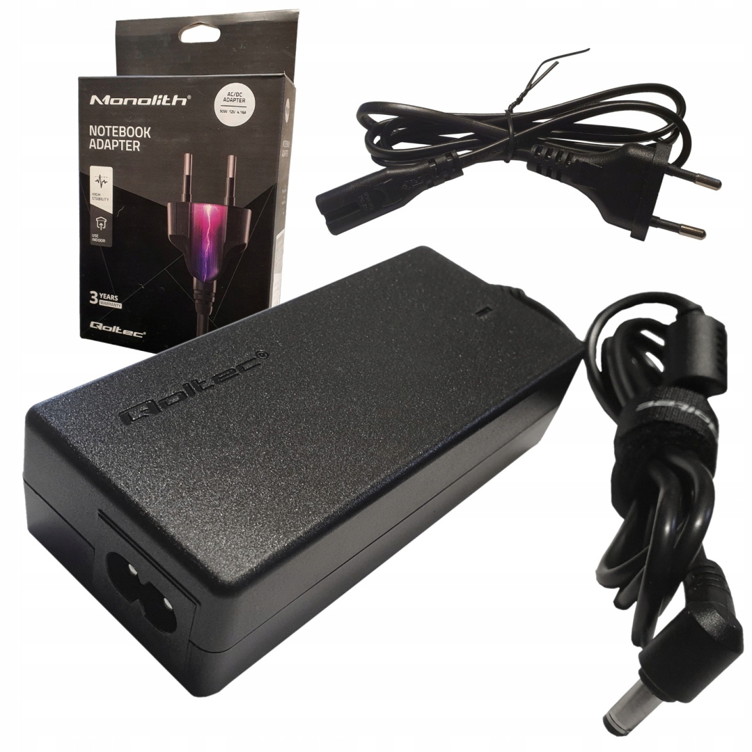 Qoltec Síťový Napájecí Zdroj 50W 12V 4.16A 5.5*2.5 Napájecí Kabel