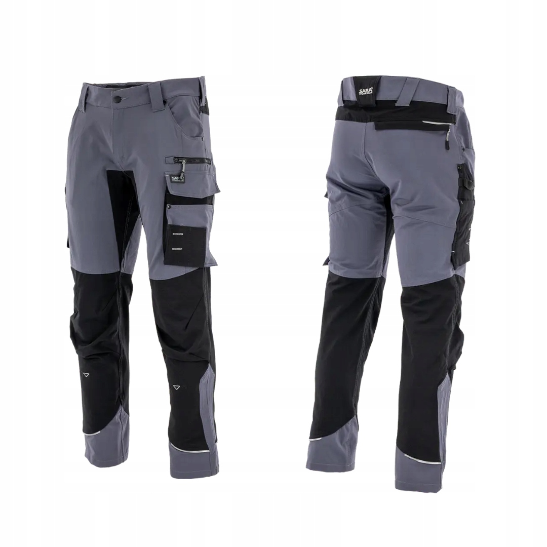 Sara Workwear Motionflex spodnie robocze do pasa Szary 56