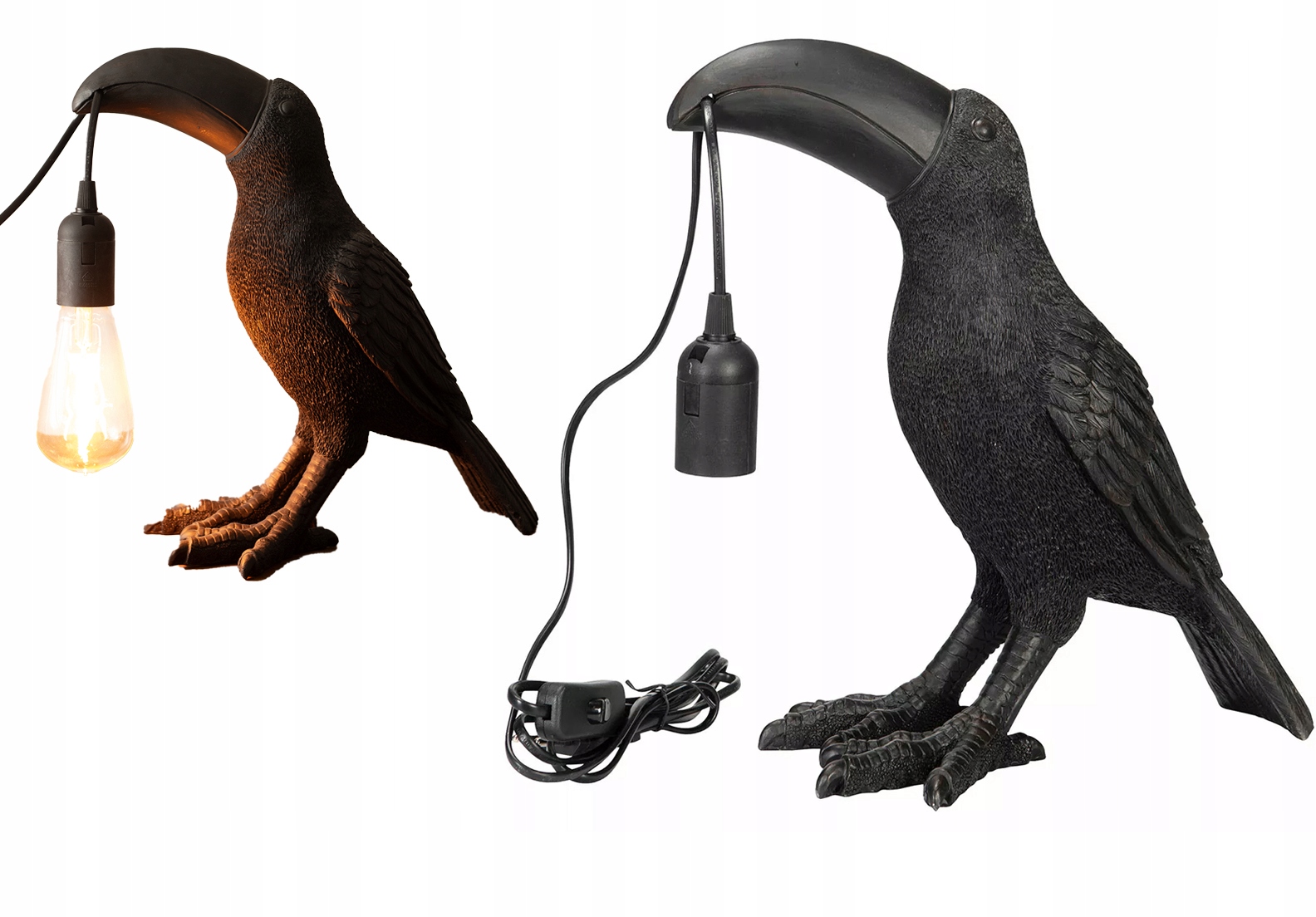 Stojacia stolová lampa Tukan čierna matná dekorácia do obývačky