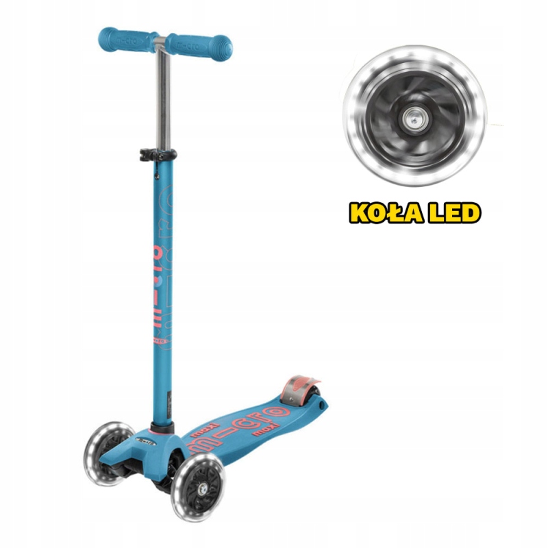 Hulajnoga Maxi Micro Deluxe Led Aqua MMD078