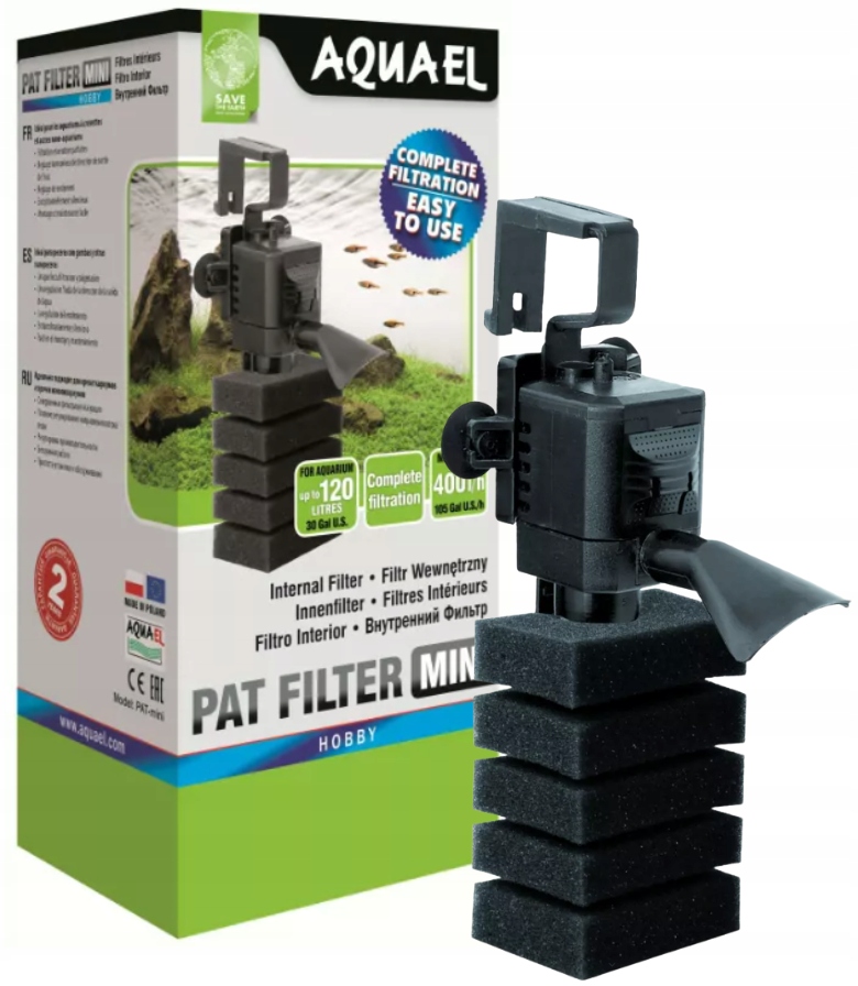 Aquael PAT-MINI filtr wewnętrzny 4W 10-120L