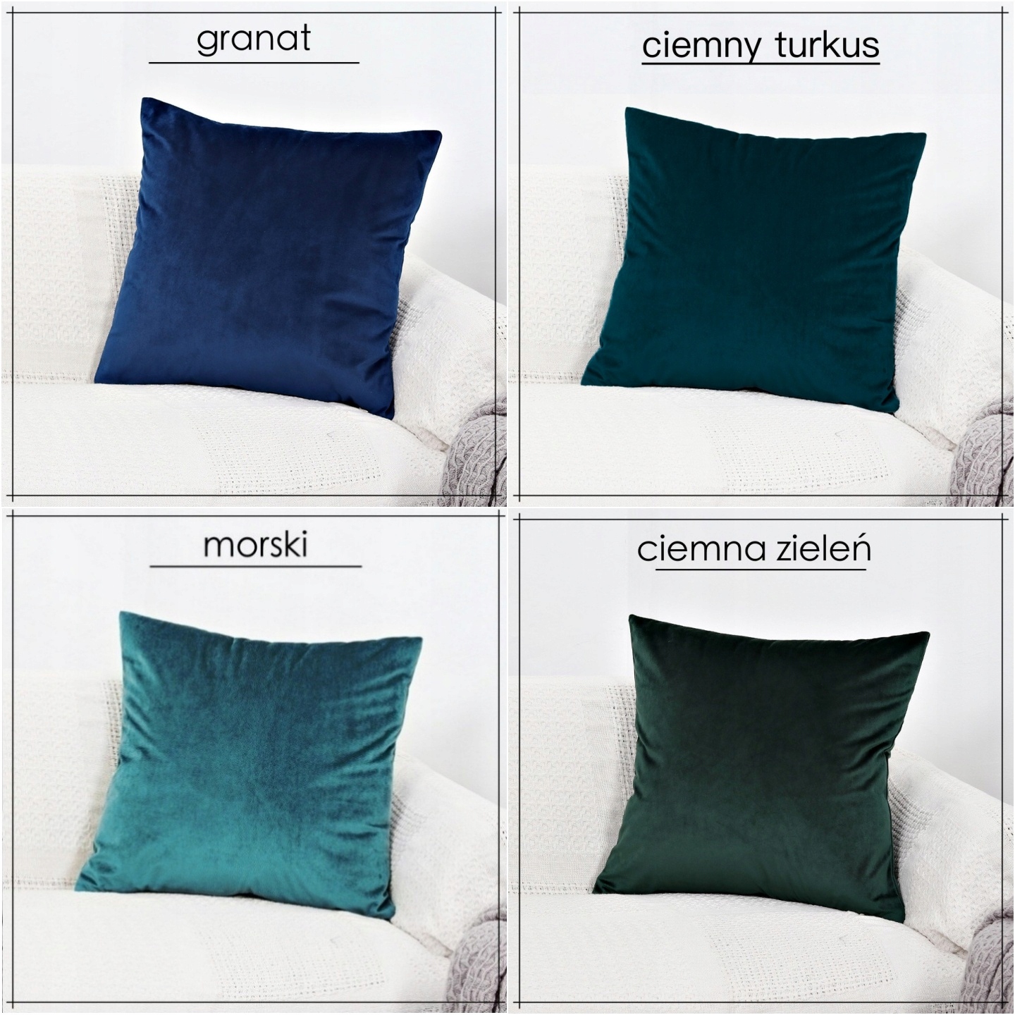 POSZEWKA NA PODUSZKĘ WELUROWA 40x40 VELVET WELUR Marka Home91