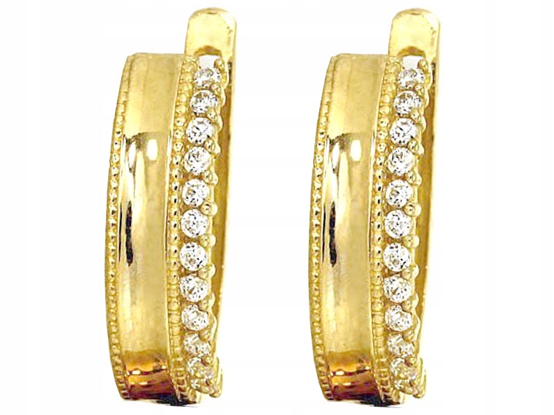 

Złote kolczyki 585 eleganckie z cyrkoniami 14kt