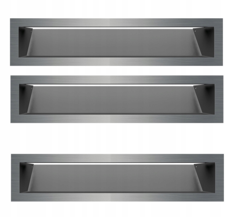 Krbová mriežka Luft jednoduchá brúsená 3ks 9x40 komplet do krbu 90x400