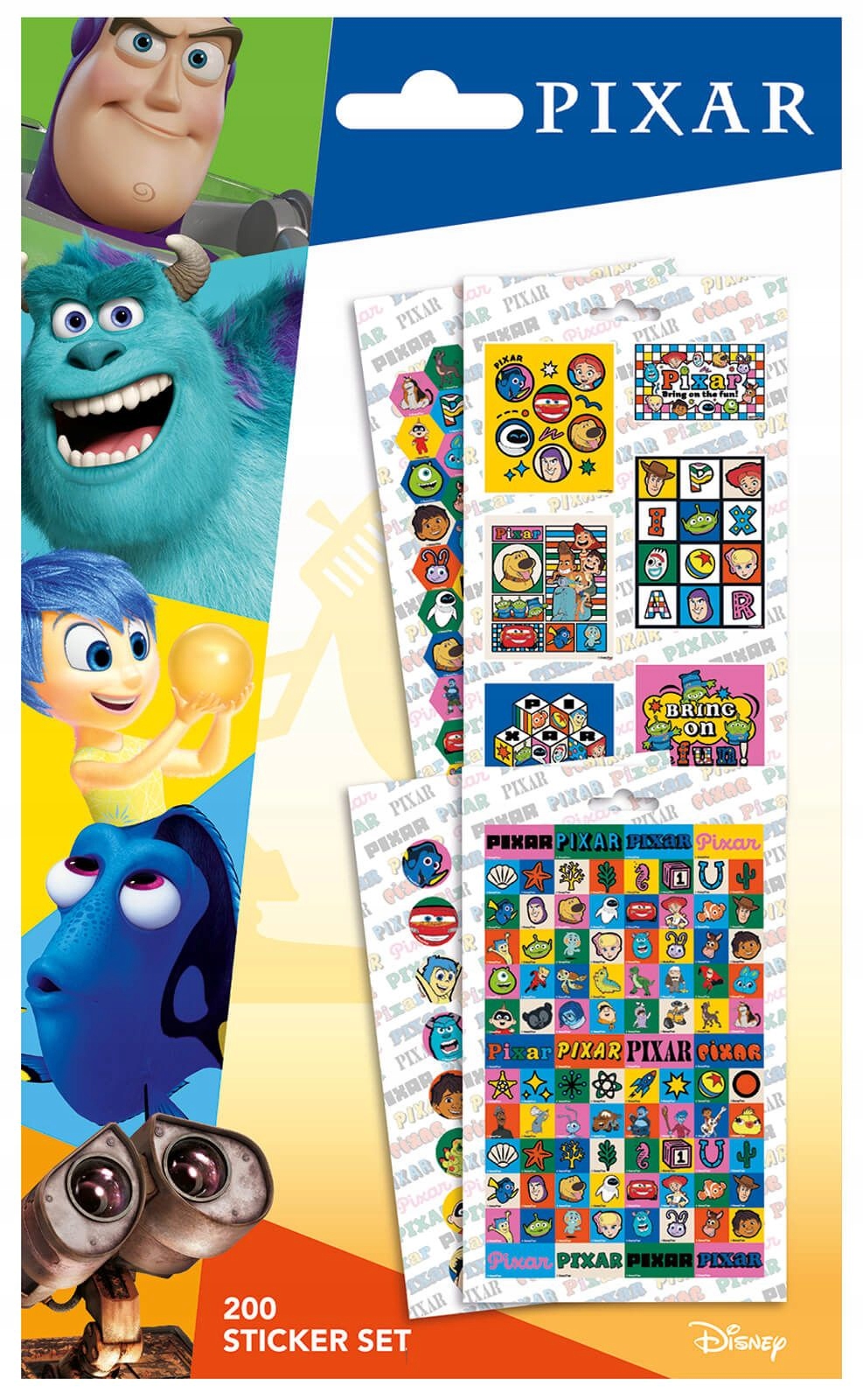 Naklejki Pixar Postacie Zestaw 200 szt dla dzieci