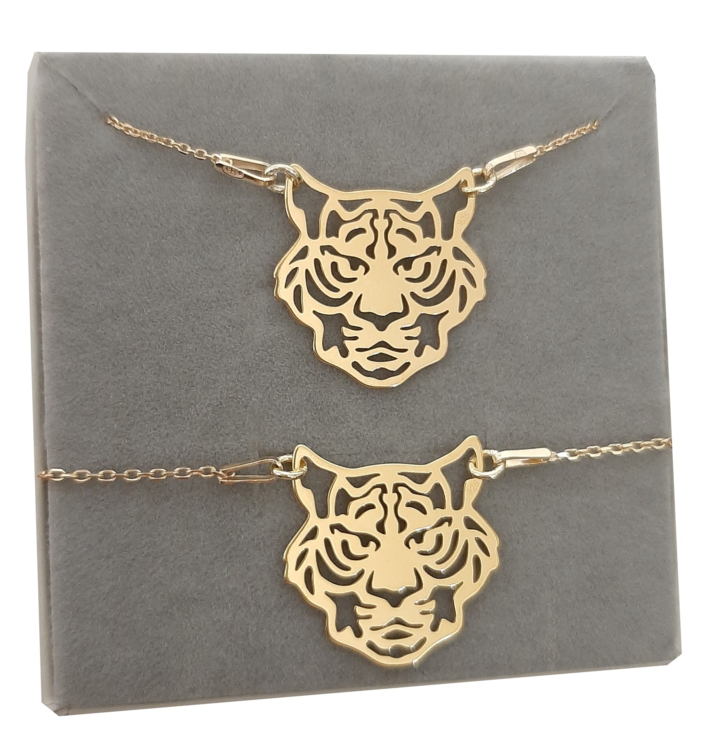 Zlatý komplet Tygr Origami Celebrita stříbro 925