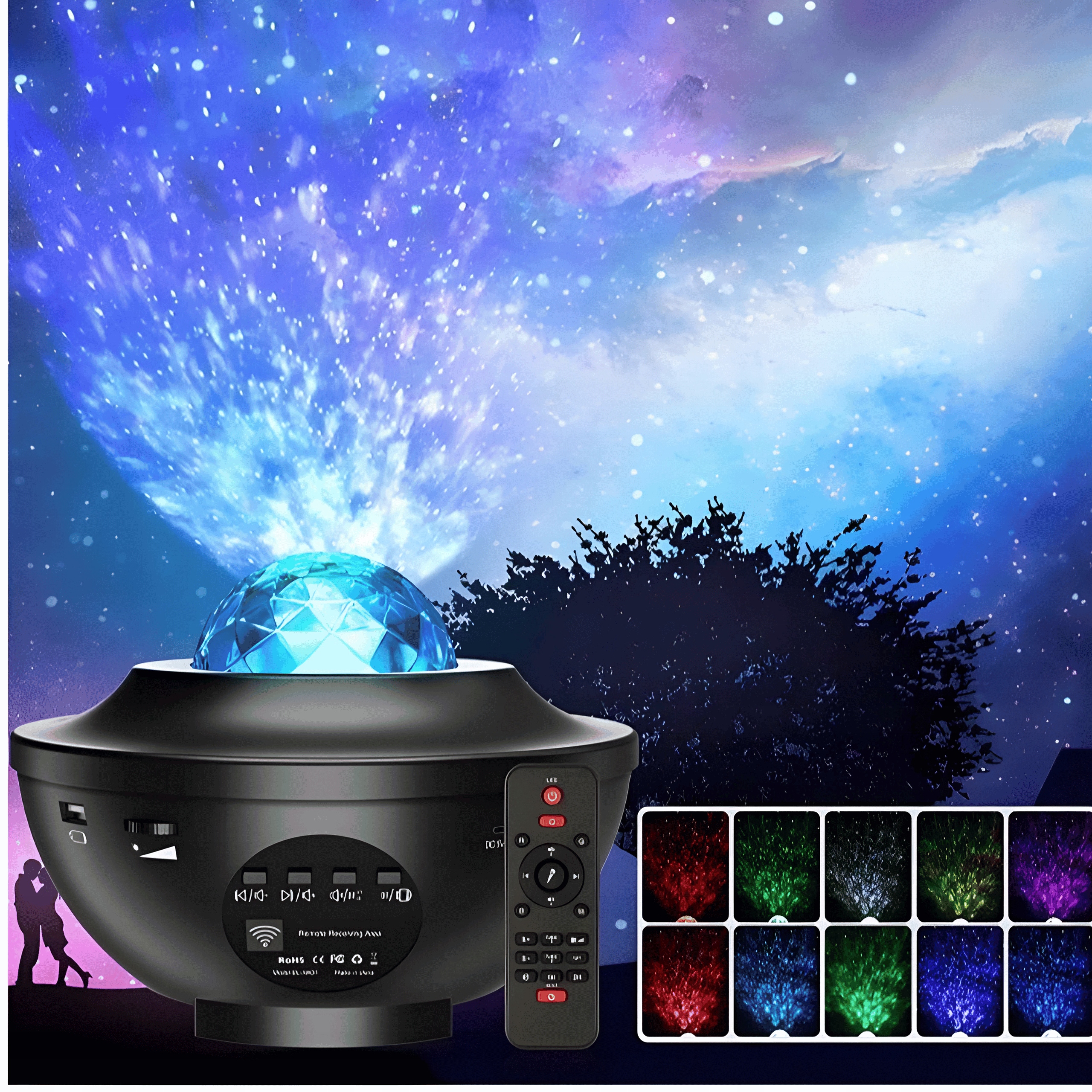 PROJEKTOR GWIAZD LAMPKA NOCNA LED GŁOŚNIK USB RZUTNIK NIEBA PILOT BLUETOOTH Kod producenta E785