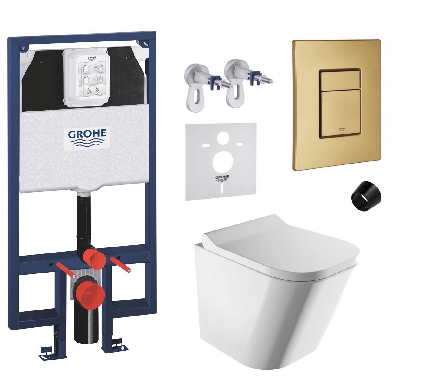 7v1 Podomietkový Wc set, rošt Grohe Slim Wc miska Rim Omnires tlačidlo